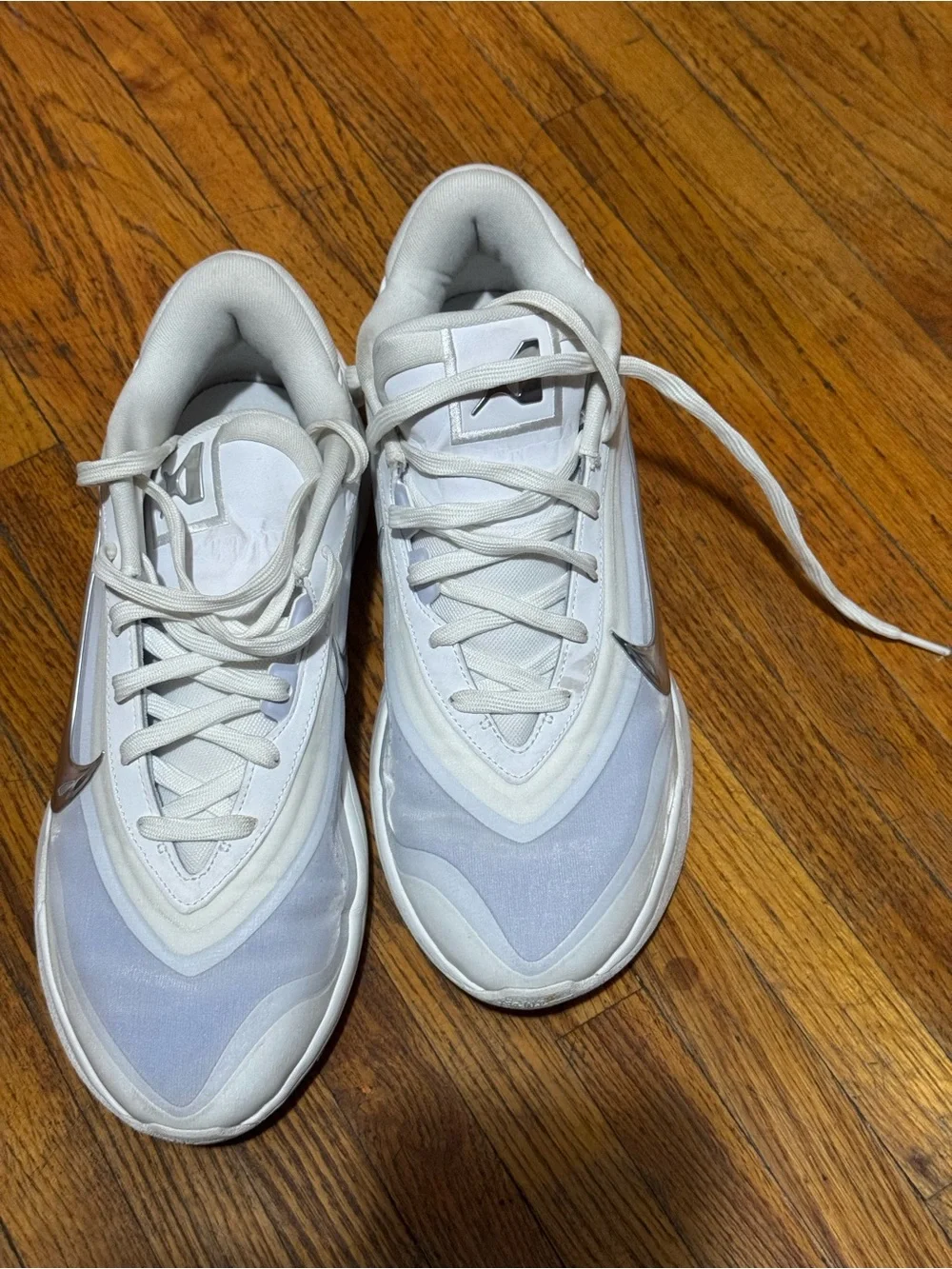 Nike A’ja Wilson A’one OG White Sneakers with Silver Swoosh. FZ8605-100